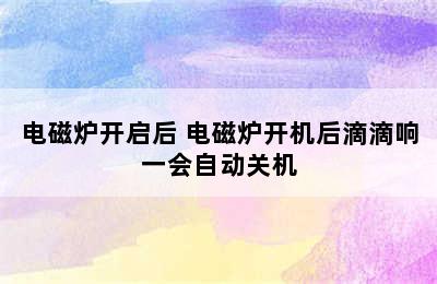 电磁炉开启后 电磁炉开机后滴滴响一会自动关机